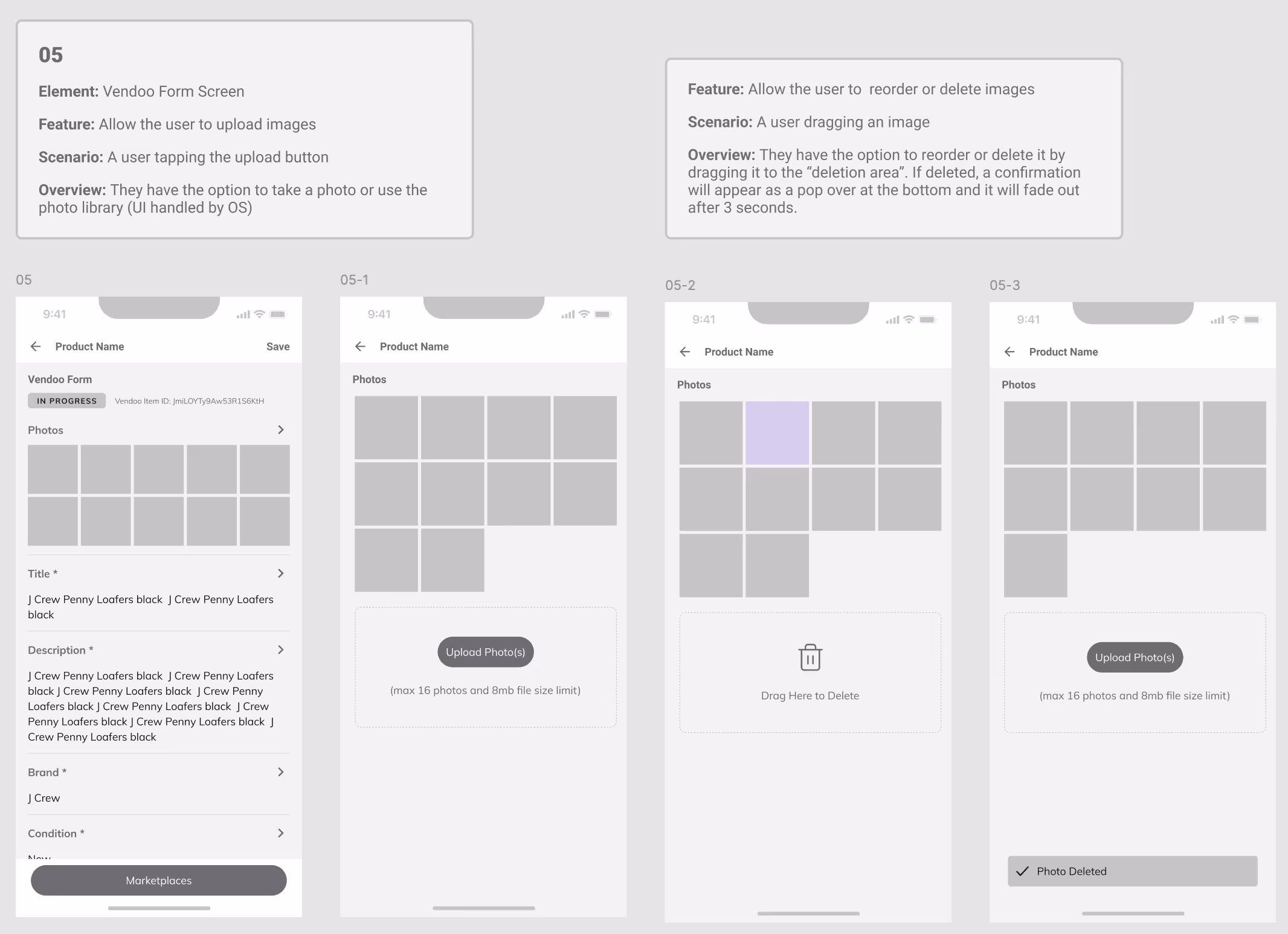 mobile app wireframes