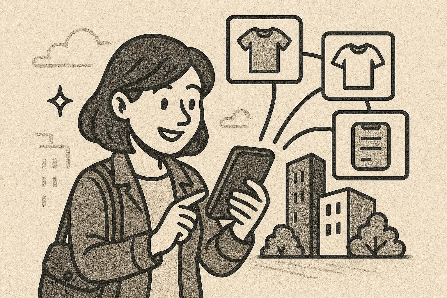 Woman cross-listing on her phone